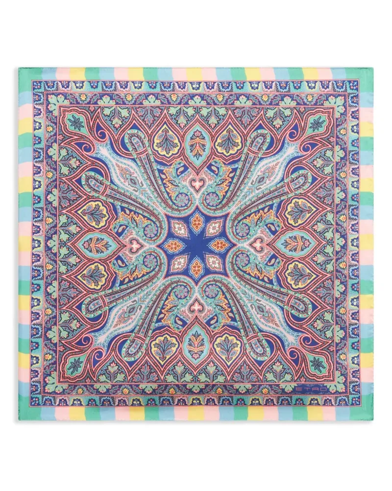Etro Einstecktuch mit Blumen-Print - Blau Blau