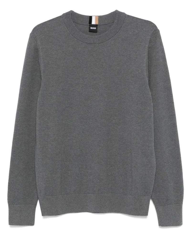 HUGO BOSS Sweatshirt mit Rundhalsausschnitt - Grau Grau