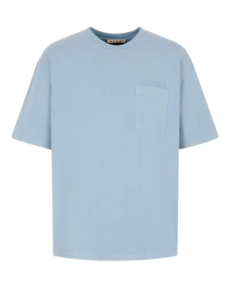 Marni T-Shirt mit Brusttasche - Blau Blau