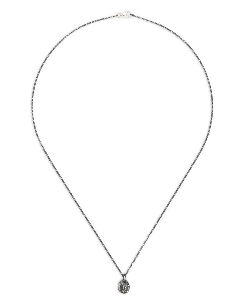 Rosa Maria Halskette aus Sterlingsilber mit Kreuzanhänger mit Diamant Silber