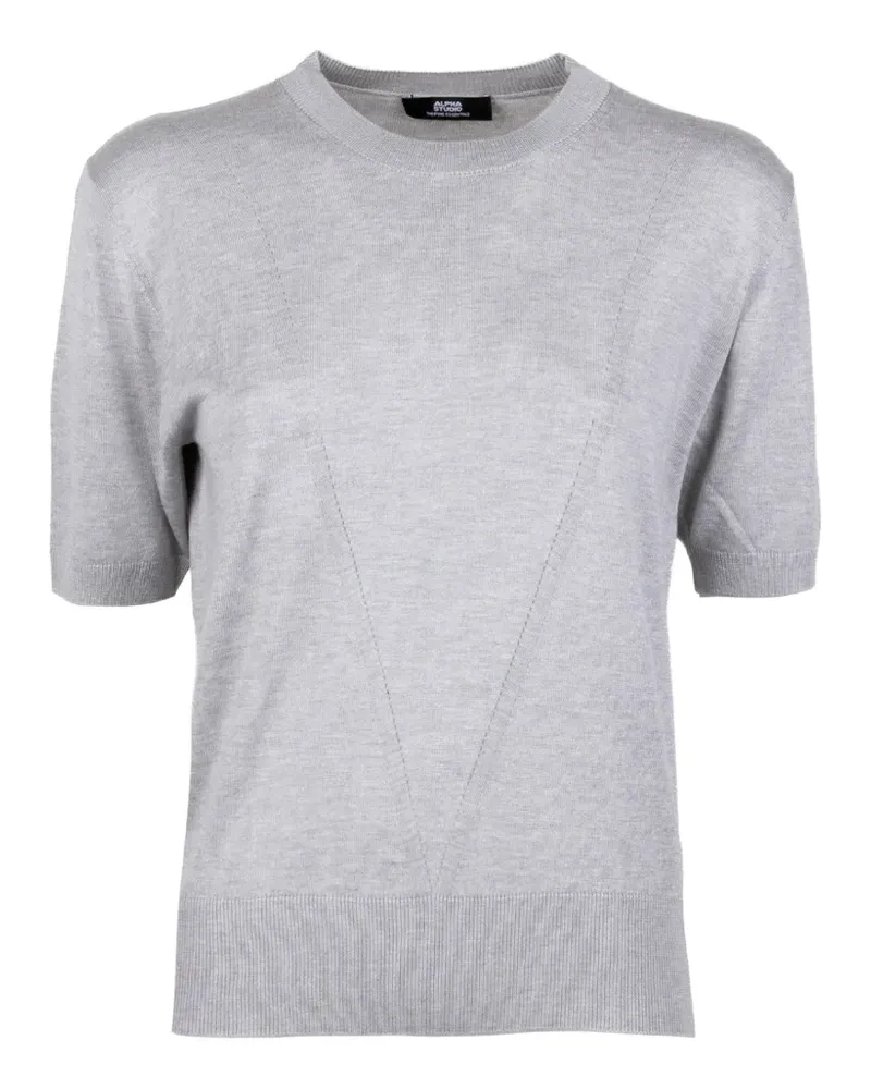 Alpha Studio T-Shirt mit Nahtdetail - Grau Grau