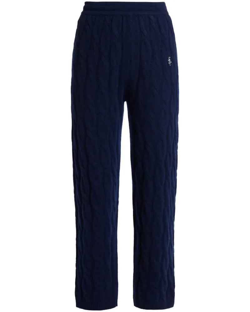SPORTY & RICH Hose mit Zopfmuster - Blau Blau