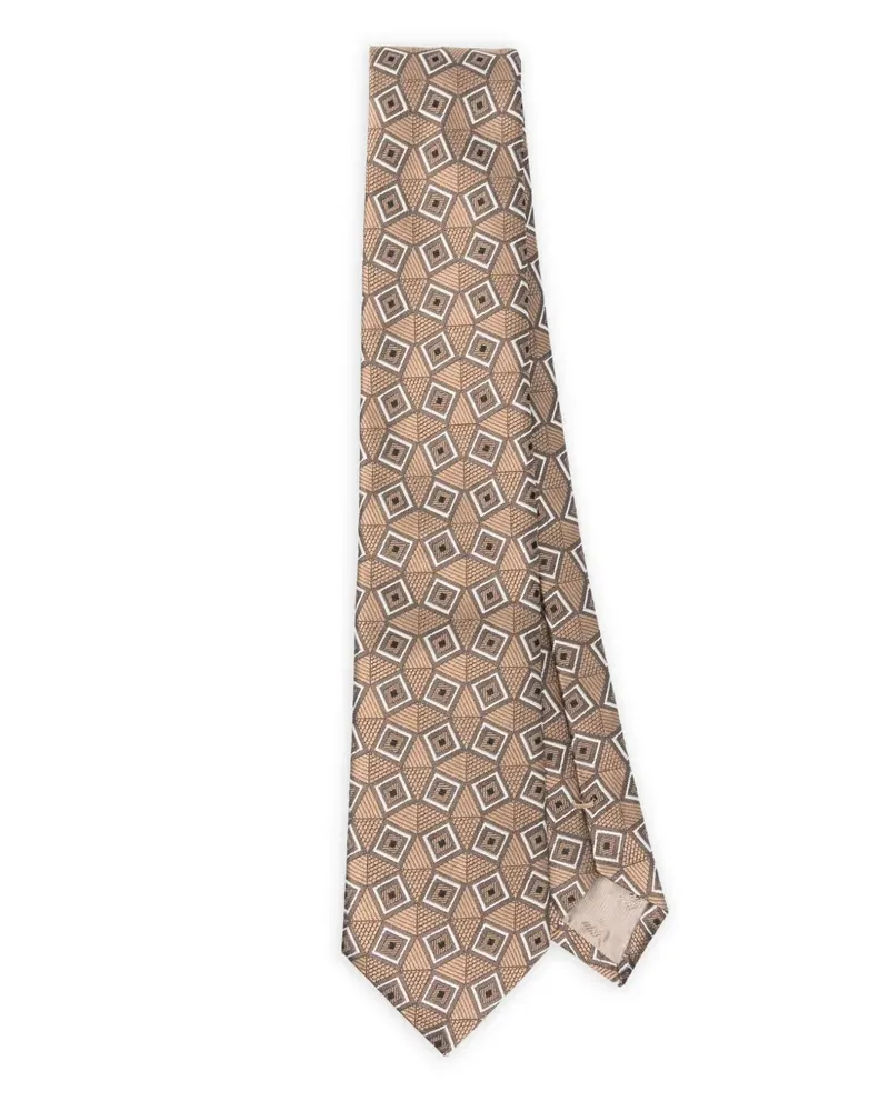 Emporio Armani Seidenkrawatte mit Paisleymuster - Nude Nude