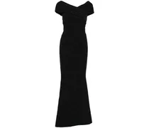 Maxikleid im Metallic-Look - Schwarz