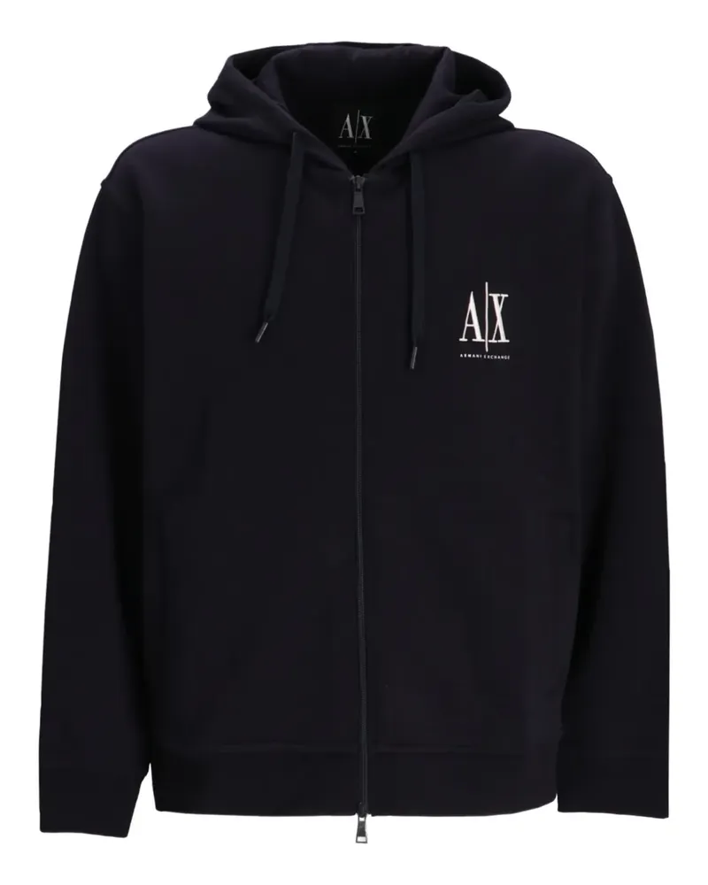 Armani Exchange Kapuzenjacke mit Reißverschluss - Schwarz Schwarz