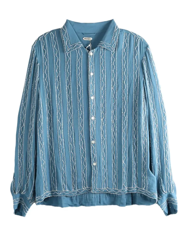 BODE Beaded Sea stripe shirt - Blau Blau