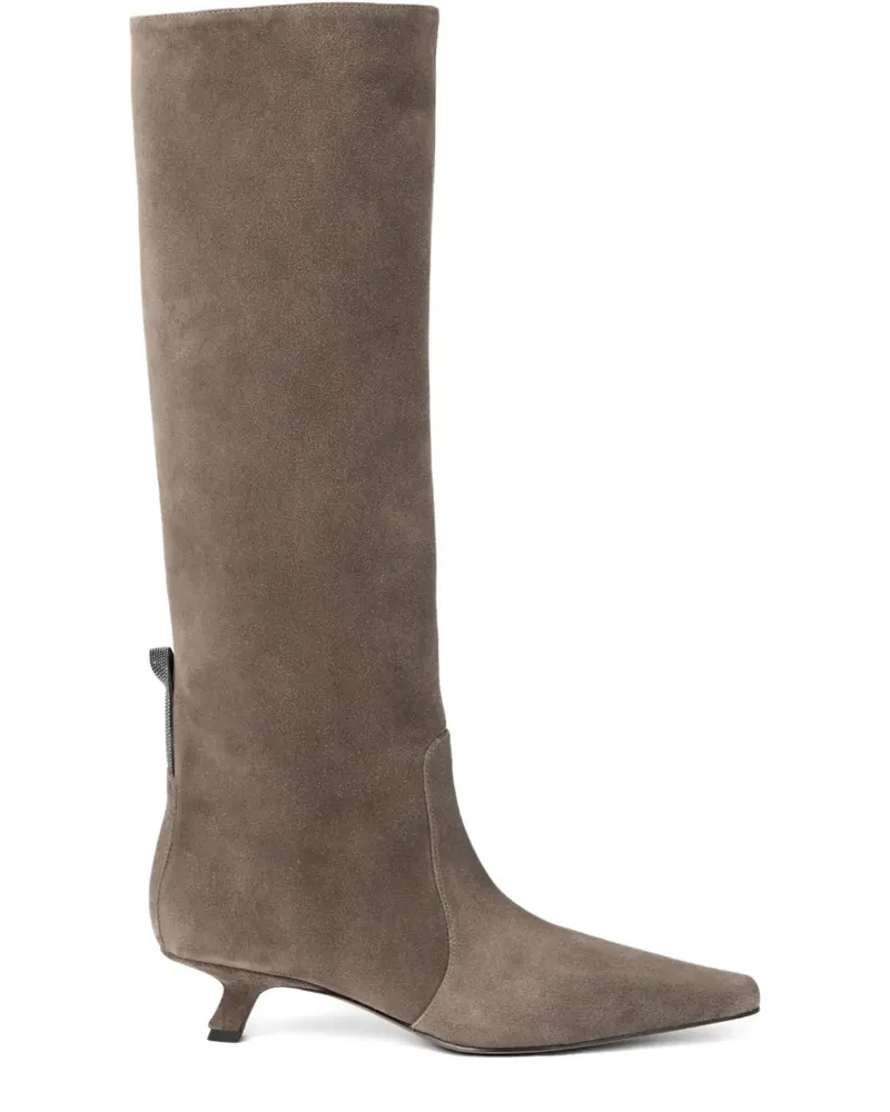Brunello Cucinelli Stiefel aus Wildleder 35mm - Braun Braun