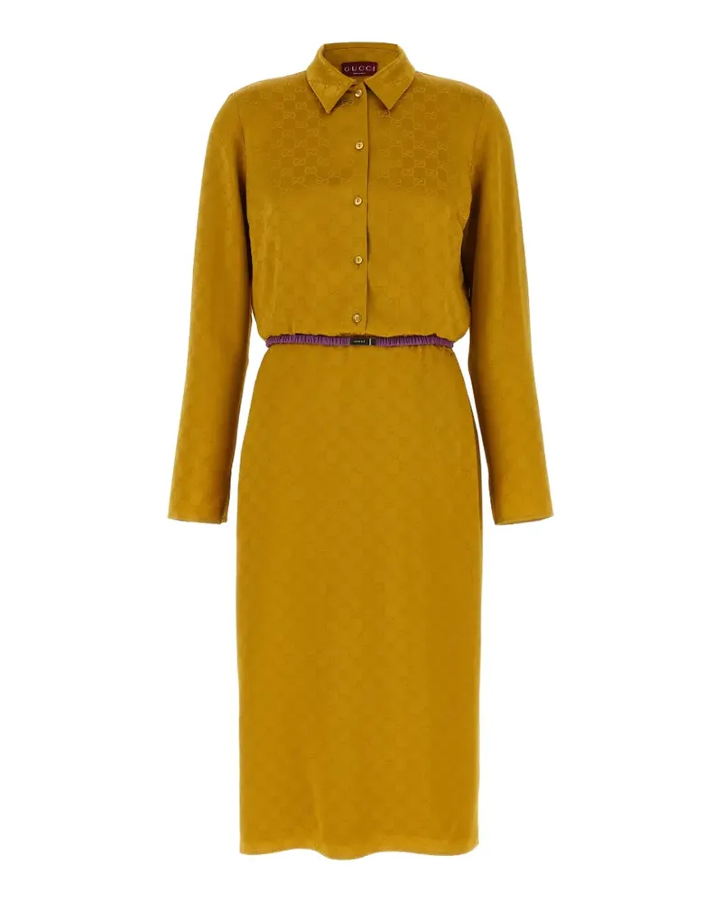 Gucci Jacquard-Midikleid - Gelb Gelb