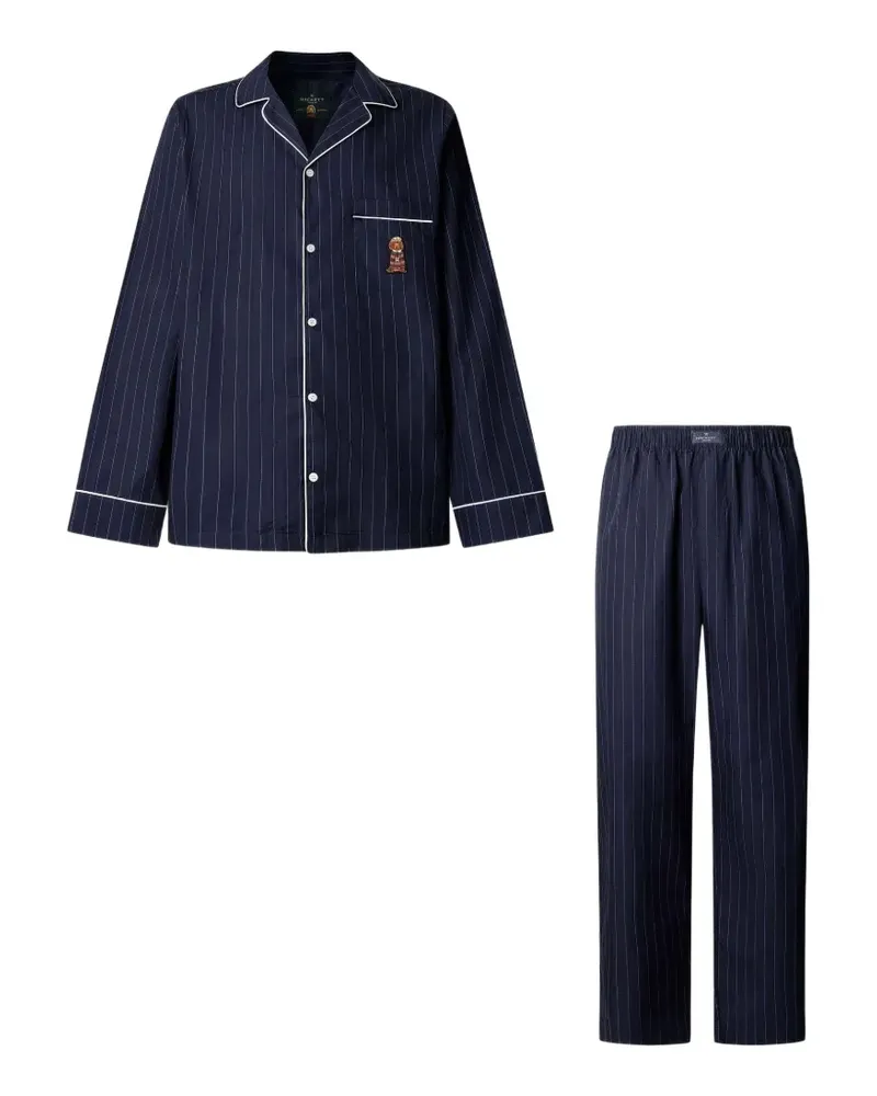 Hackett Harry Pyjama mit Nadelstreifen - Blau Blau