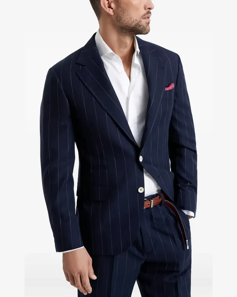 Brunello Cucinelli pinstripe-pattern suit - Blau Blau