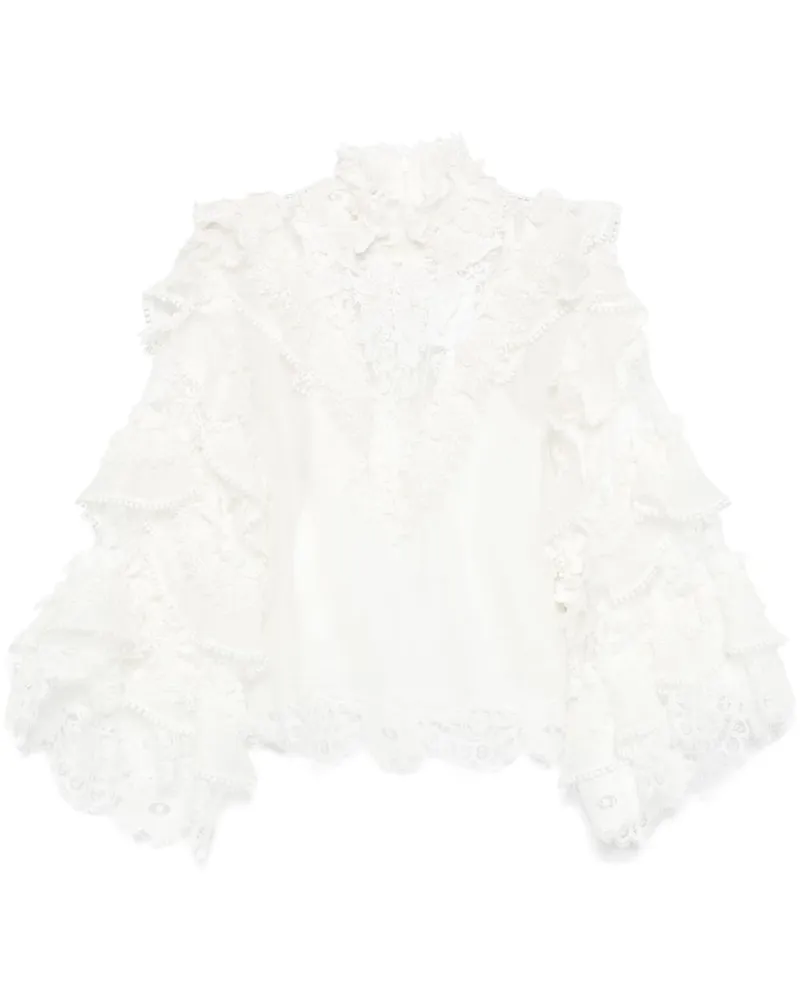 Zimmermann Crush Heart Bluse - Weiß Weiß