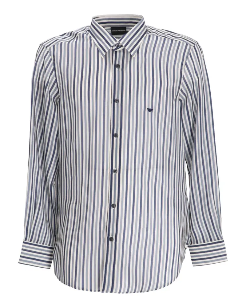 Emporio Armani Gestreiftes Hemd - Weiß Weiß