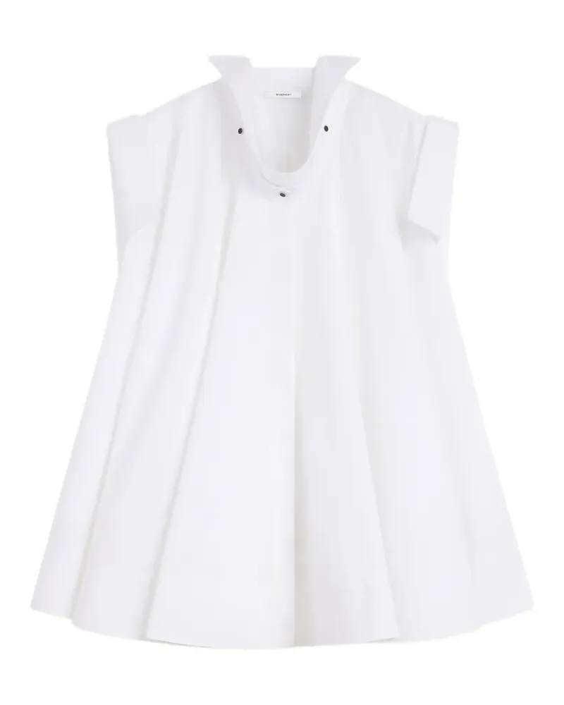 Givenchy Minikleid aus Popeline mit dekonstruiertem Kragen - Weiß Weiß