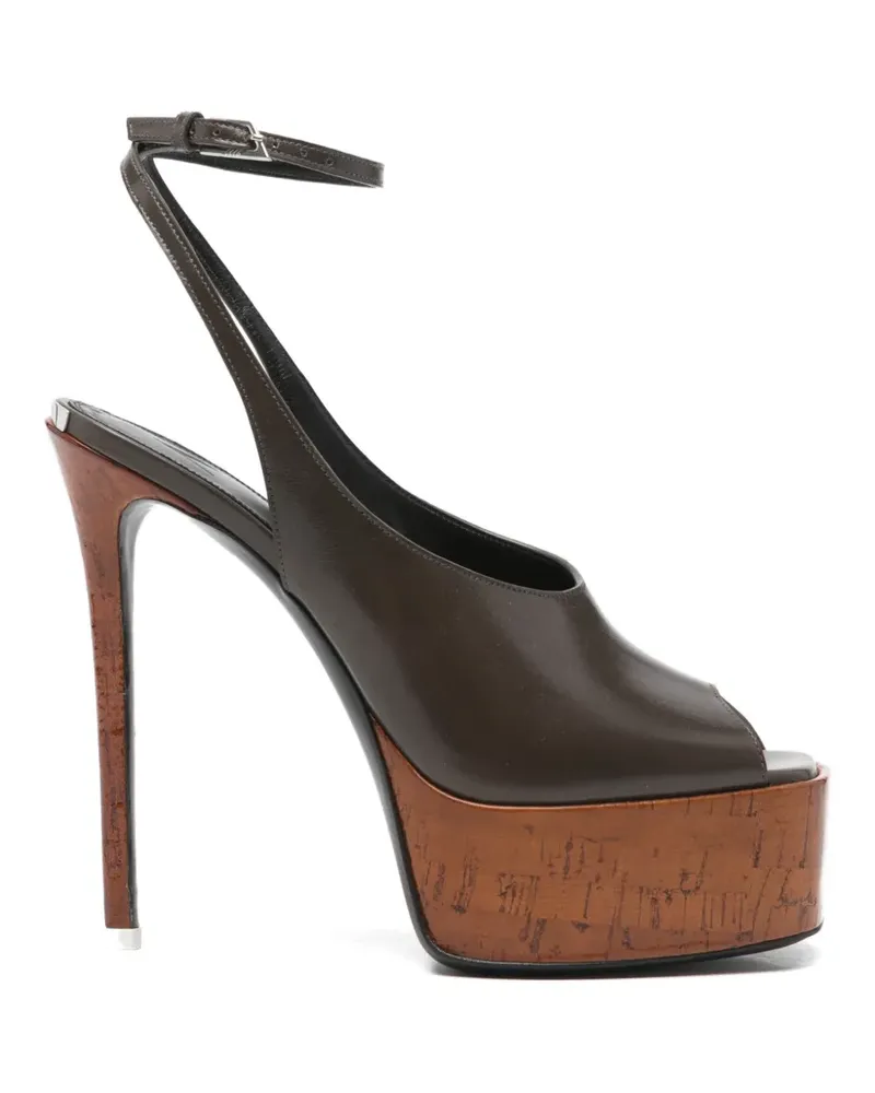 ATTICO Ornella ankle-strap platform sandals - Braun Braun