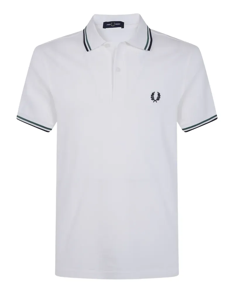 Fred Perry Poloshirt mit Logo-Stickerei - Weiß Weiß