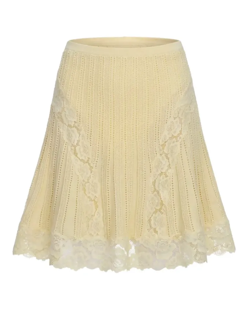 Self-Portrait lace skirt - Gelb Gelb