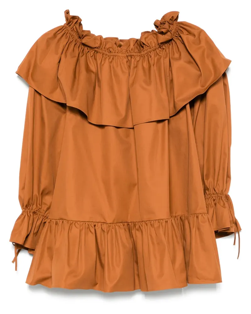 Saint Laurent Minikleid mit Rüschen - Braun Braun