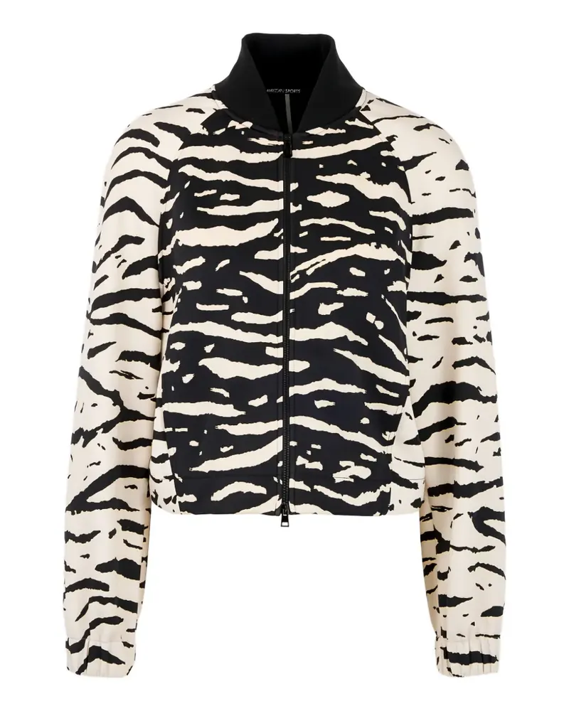 Marc Cain Reißverschlussjacke mit Zebra-Print - Schwarz Schwarz