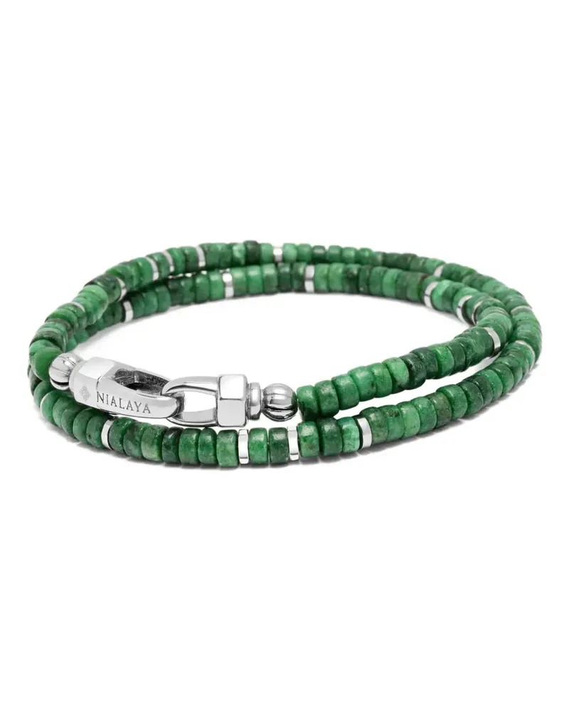 Nialaya Gewickeltes Heishi Armband mit Malachit - Grün Grün