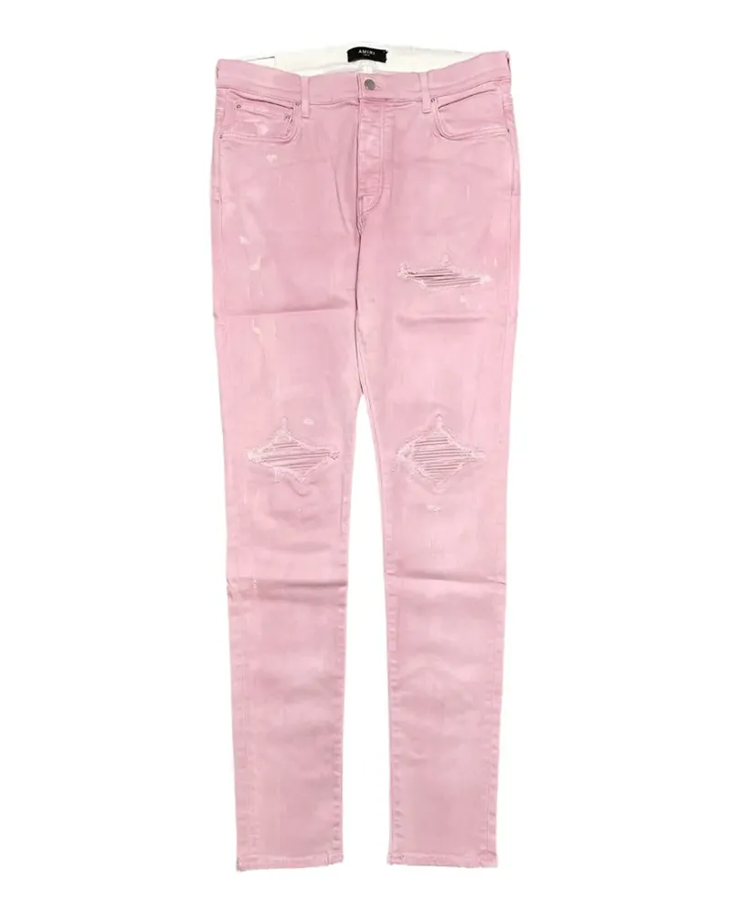 Amiri distressed straight-leg jeans - Rosa Rosa