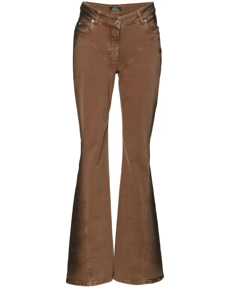 Thierry Mugler Halbhohe Schlagjeans - Braun Braun