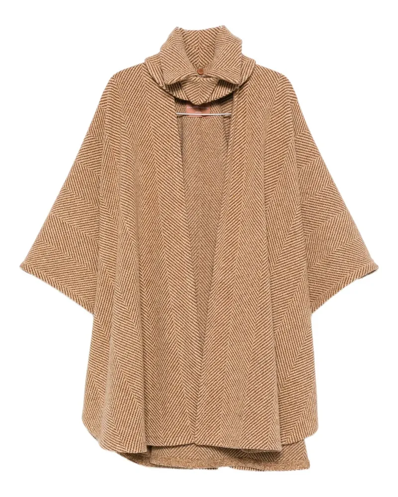 Ermanno Scervino herringbone cape coat - Nude Nude