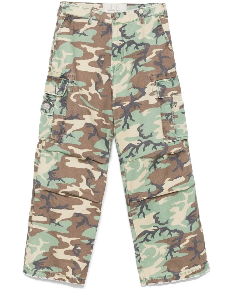 ERL Camouflage-Cargohose Grün