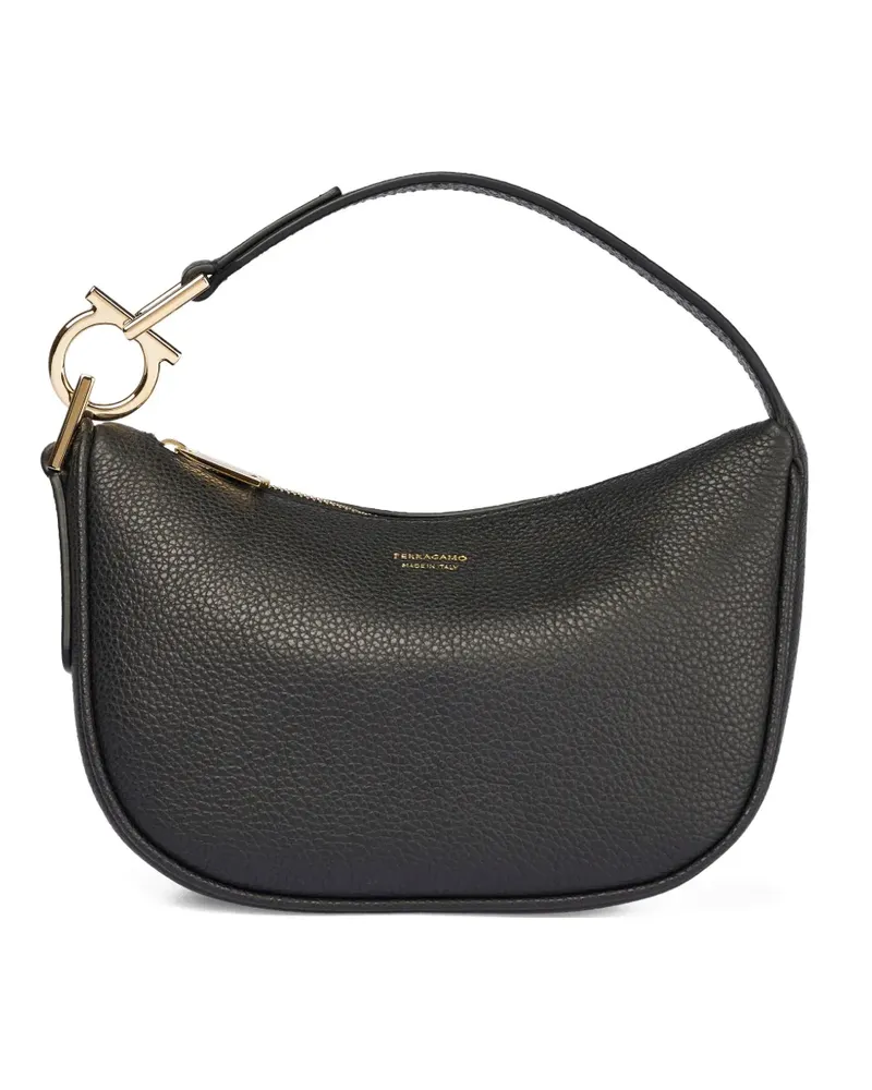 Ferragamo Strukturierte Horseshoe Schultertasche - Schwarz Schwarz