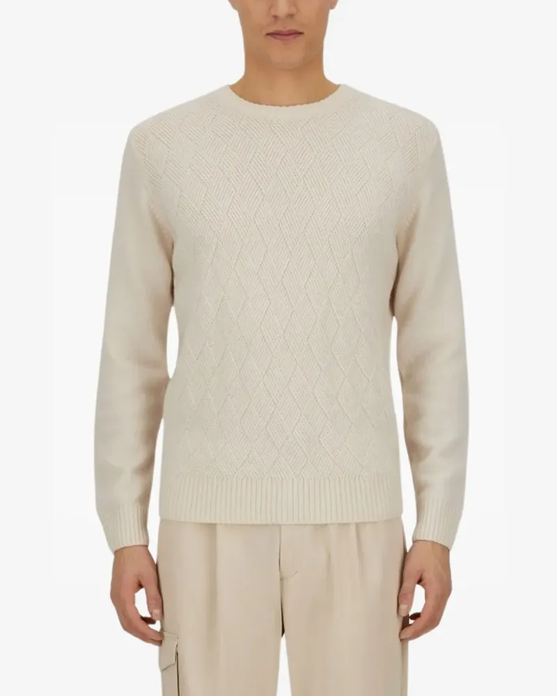 Herno diamond-pattern cashmere sweater - Weiß Weiß