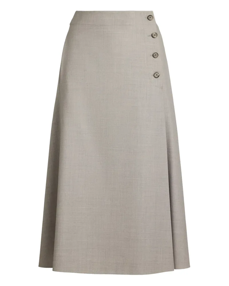 Ralph Lauren Midirock mit Knöpfen - Grau Grau