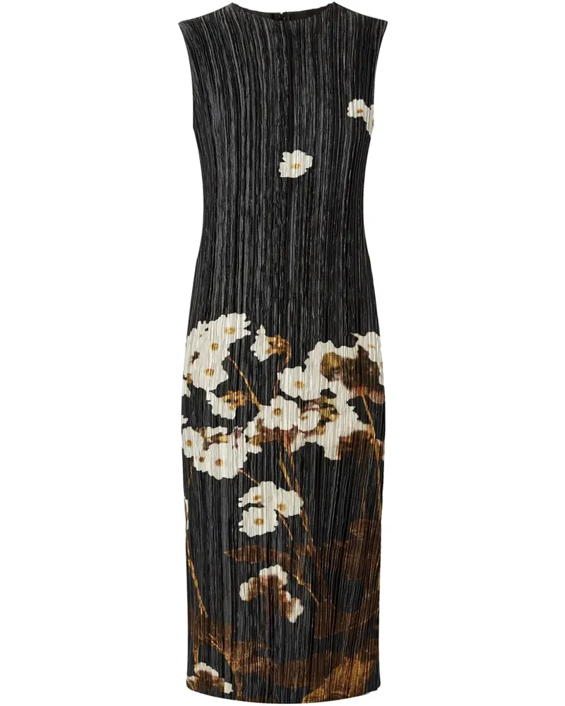 Erdem Midikleid mit Falten - Schwarz Schwarz