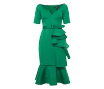 Gerüschtes Midikleid - Grün