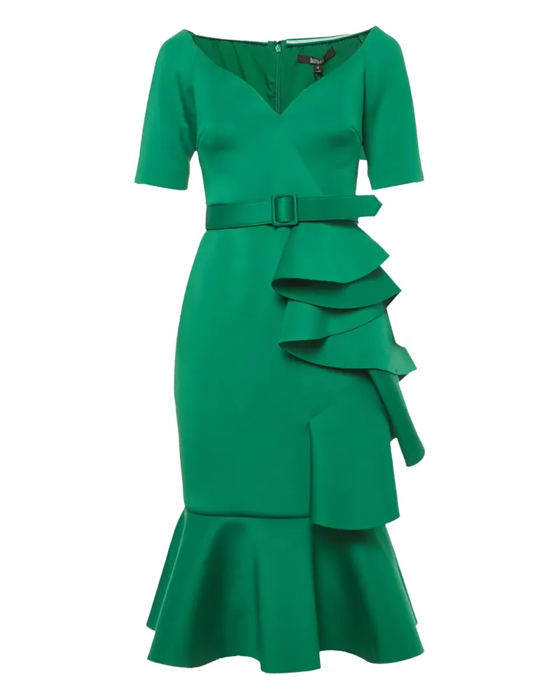 Badgley Mischka Gerüschtes Midikleid - Grün Grün