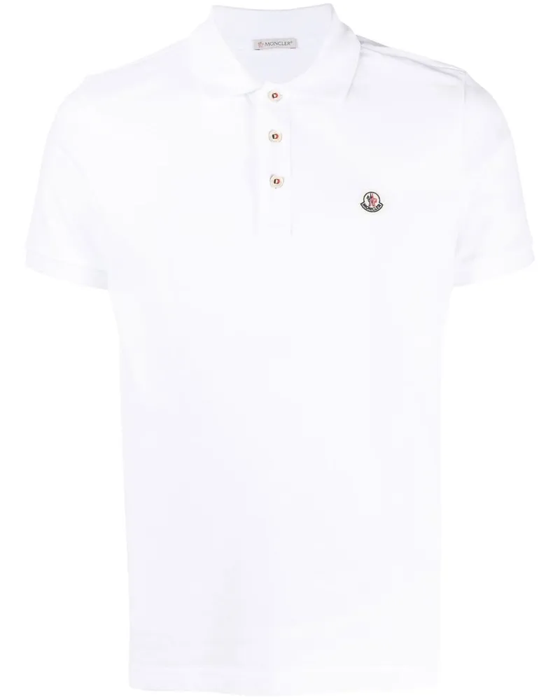 Moncler Poloshirt mit Logo-Patch - Weiß Weiß
