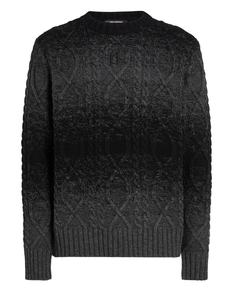 Karl Lagerfeld Pullover mit Zopfmuster - Schwarz Schwarz