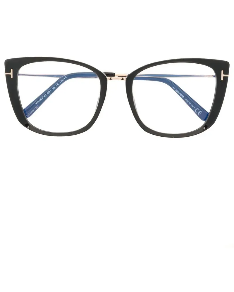 Tom Ford Klassische Cat-Eye-Brille - Schwarz Schwarz