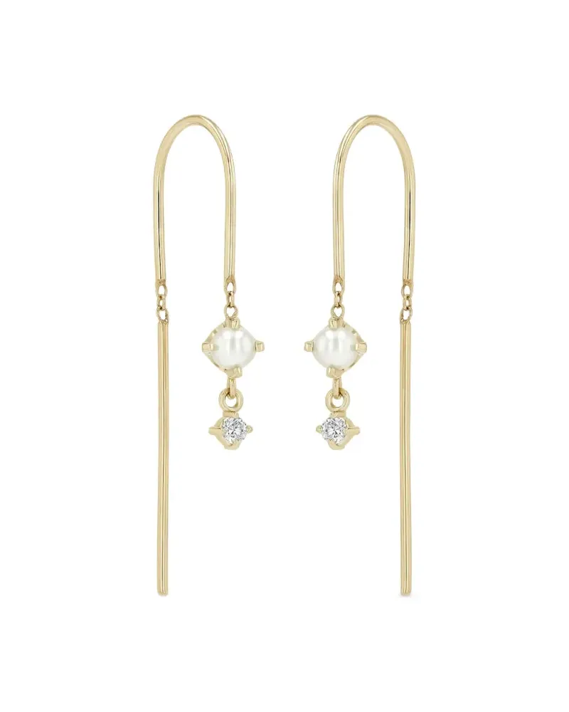 ZOË CHICCO 14kt Wire Gelbgoldohrringe mit Diamanten und Perlen Gold