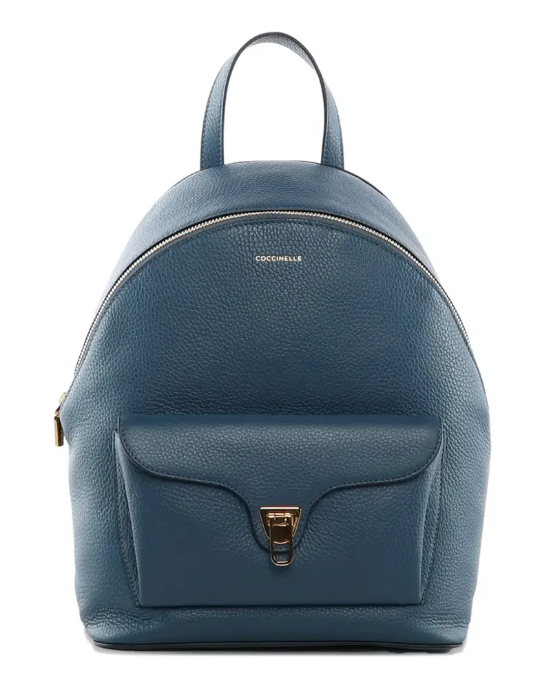 Coccinelle front-pocket leather backpack - Blau Blau