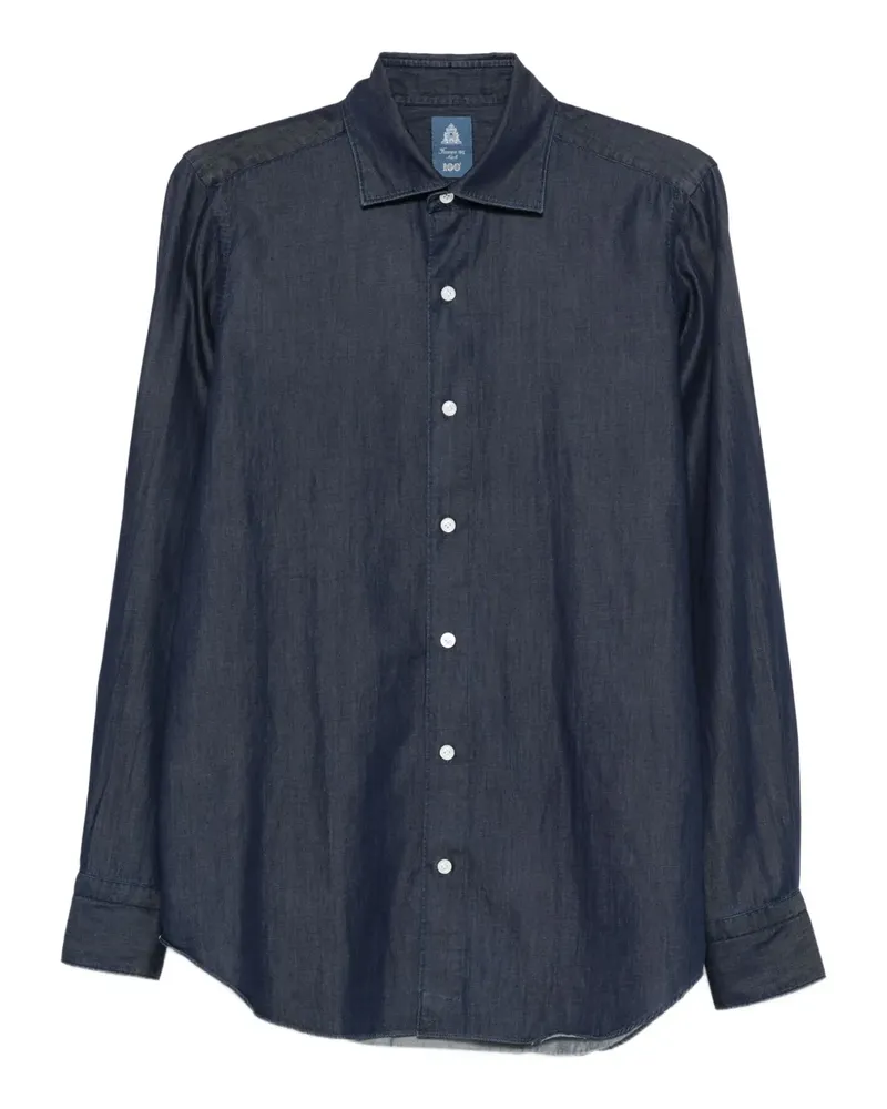 Finamore 1925 Langärmeliges Hemd - Blau Blau