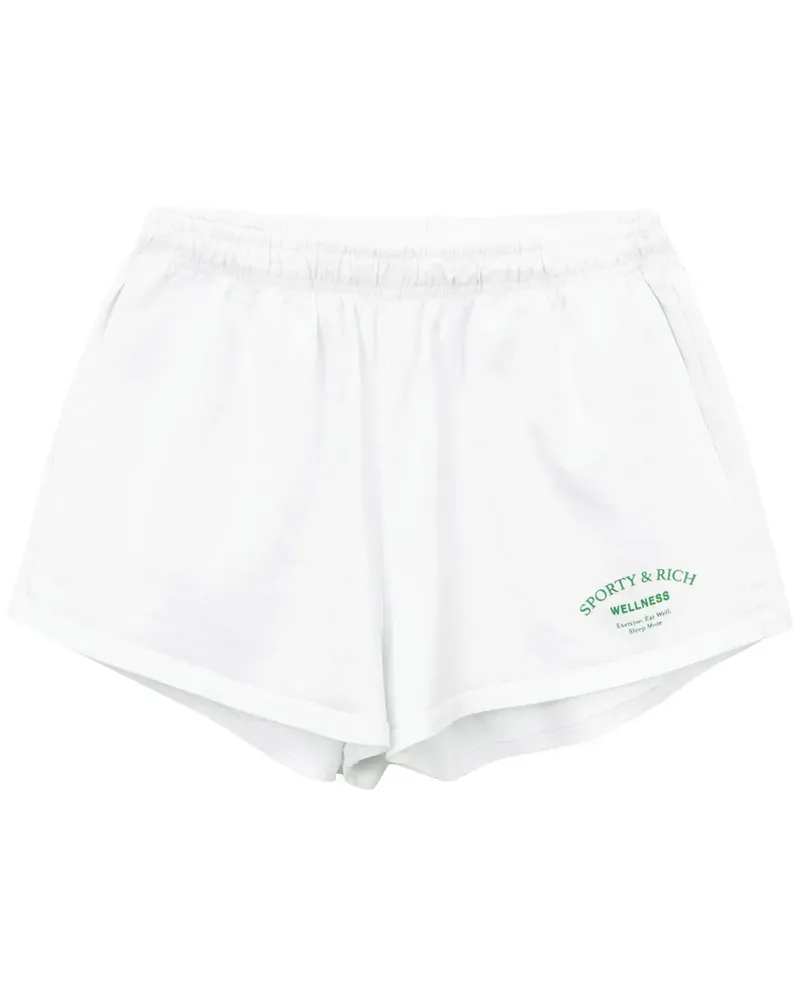 SPORTY & RICH Shorts mit Logo-Print - Weiß Weiß