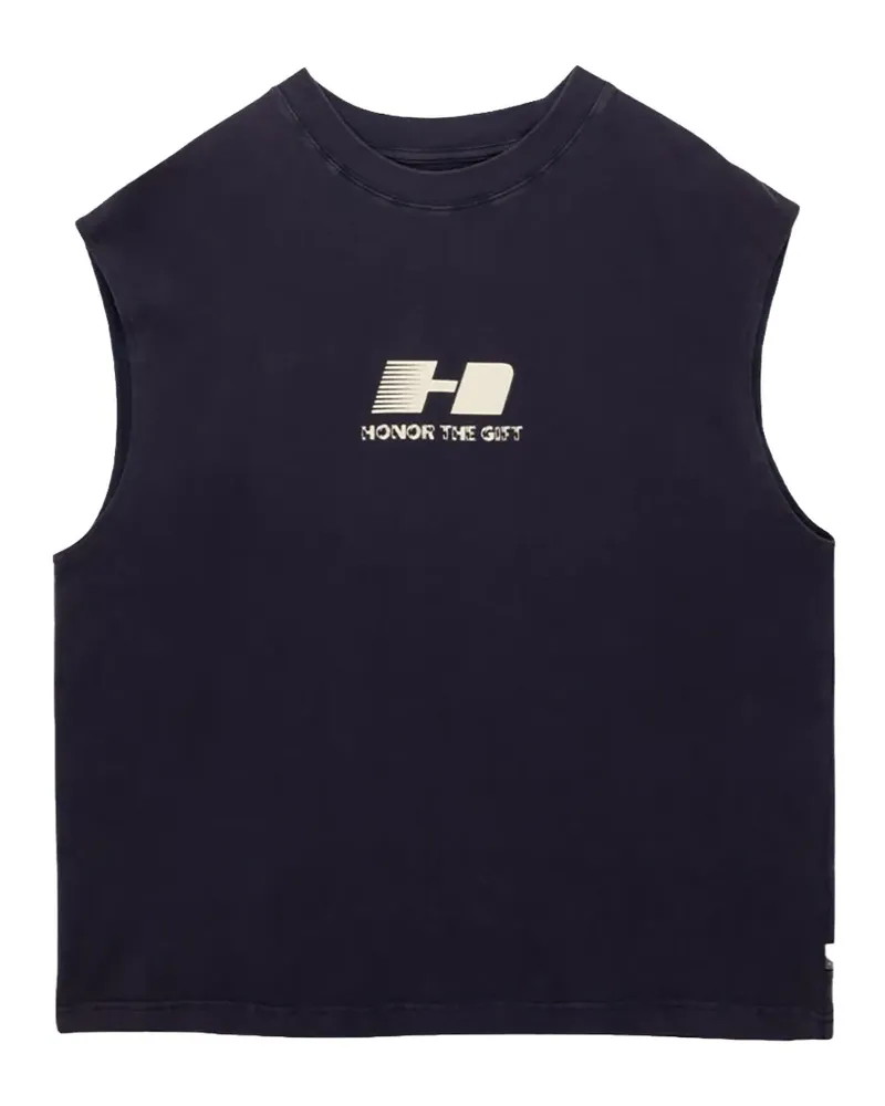Honor The Gift Frequency Tanktop mit grafischem Print - Blau Blau