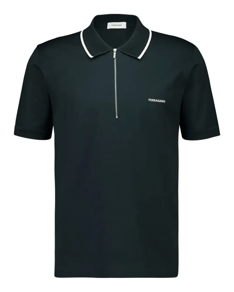 Ferragamo Poloshirt mit Reißverschluss - Grün Grün