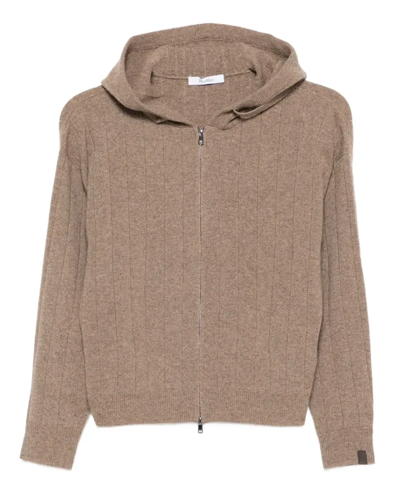 Max Mara Kapuzencardigan mit Reißverschluss - Braun Braun