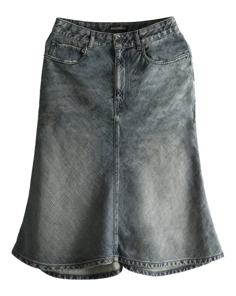 Balenciaga flared denim skirt - Blau Blau