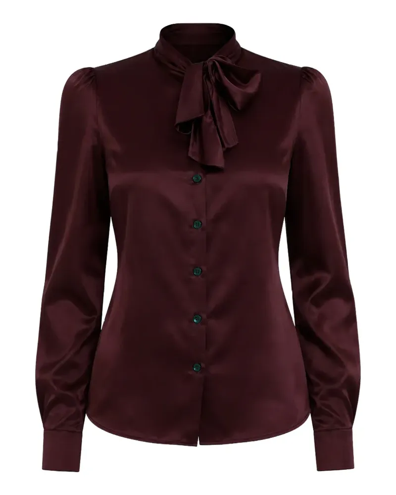 Dolce & Gabbana Seidenbluse mit Fliege - Rot Rot