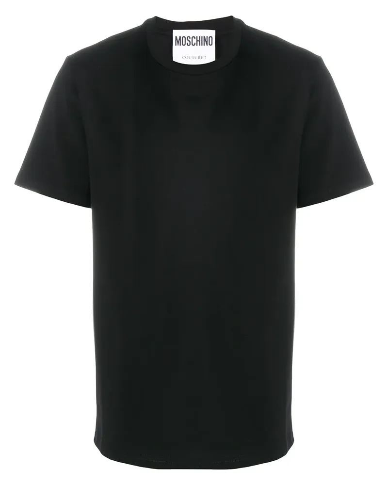 Moschino T-Shirt mit Logo-Patch - Schwarz Schwarz