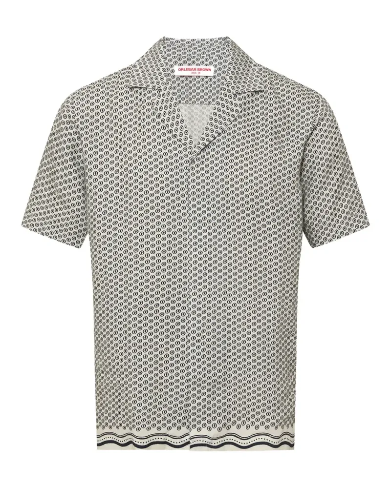 Orlebar Brown Maitan Hemd mit geometrischem Print - Weiß Weiß