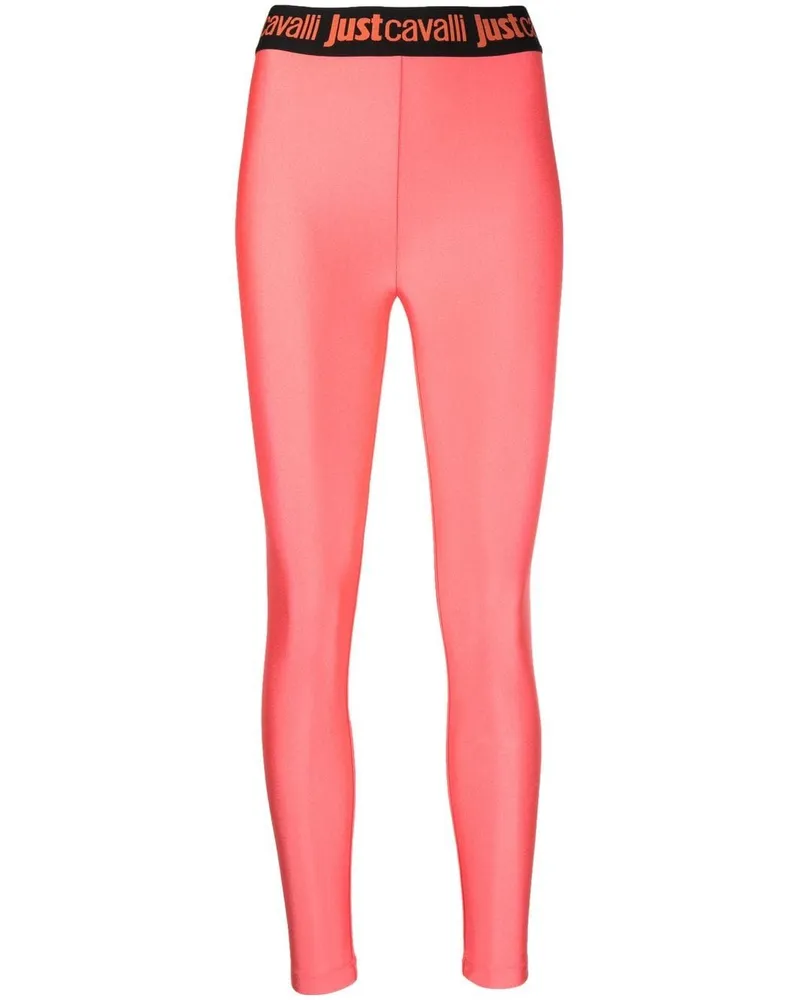 Just Cavalli Leggings mit Logo-Bund Rosa