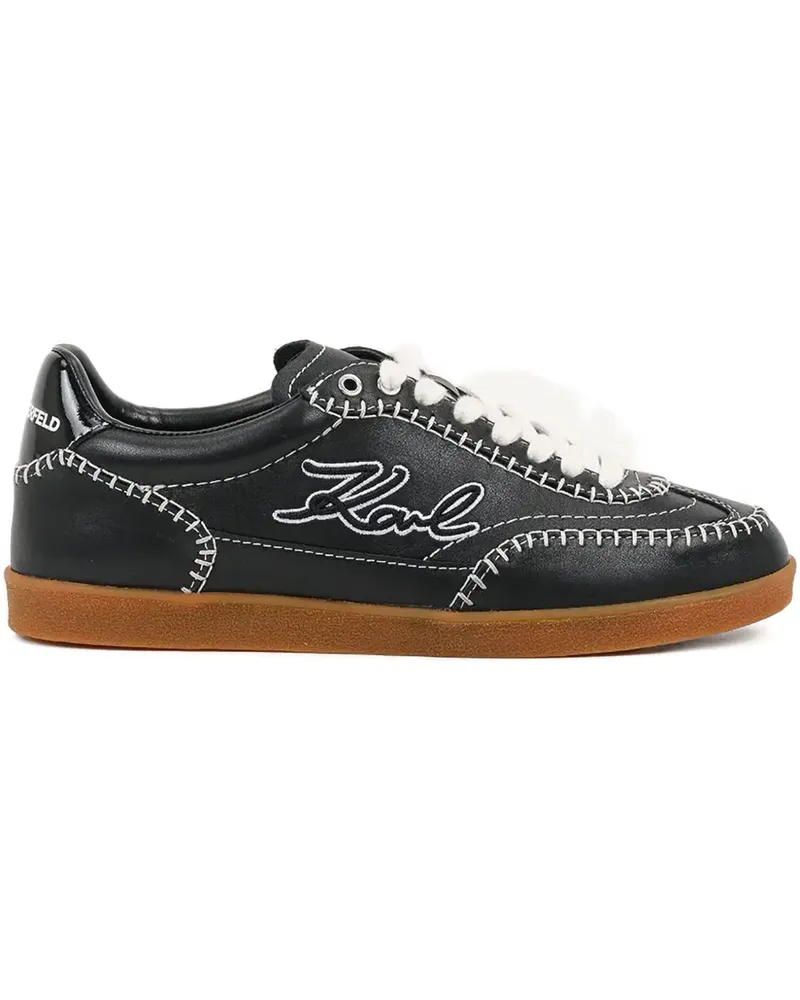 Karl Lagerfeld Sneakers mit Signature-Stickerei - Schwarz Schwarz