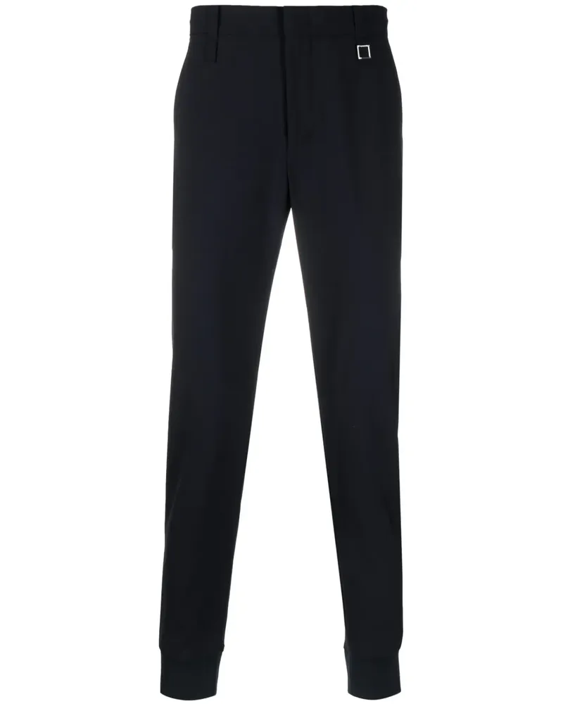 Wooyoungmi Klassische Hose mit Logo-Schild - Blau Blau